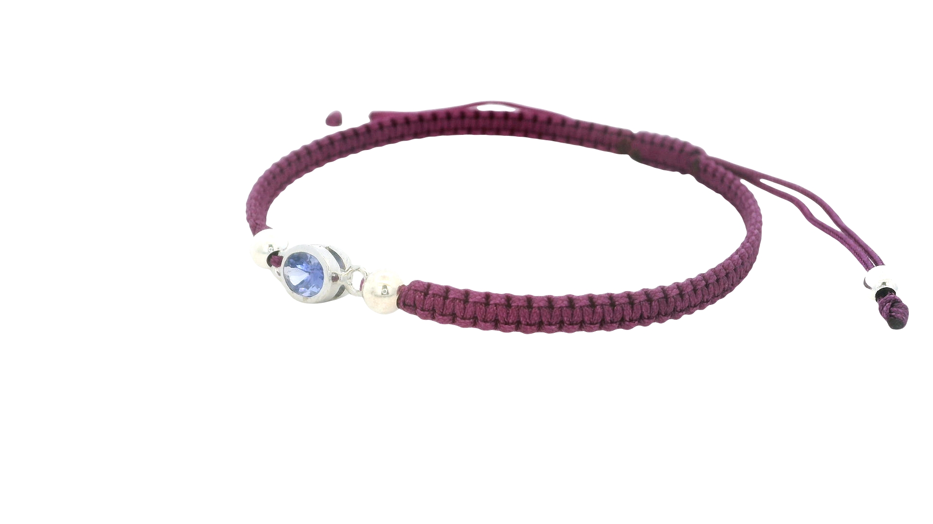Braided Tanzania Bracelet – Purple / Oval Gem