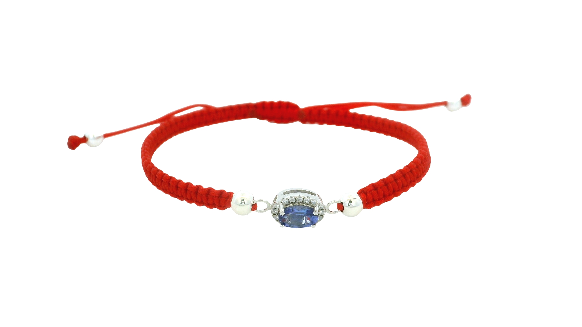 Braided Tanzania Bracelet – Red / Oval Gem