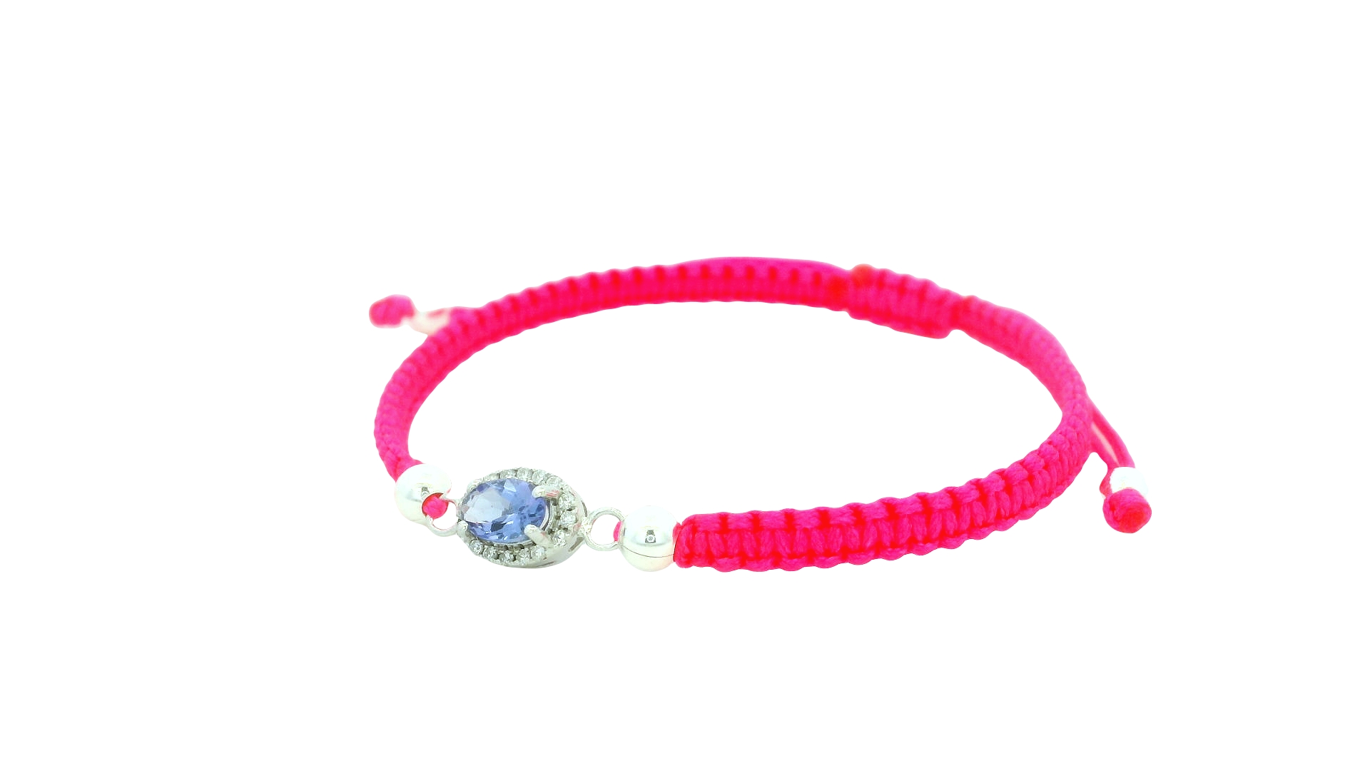 Braided Tanzania Bracelet – Pink / Oval Gem