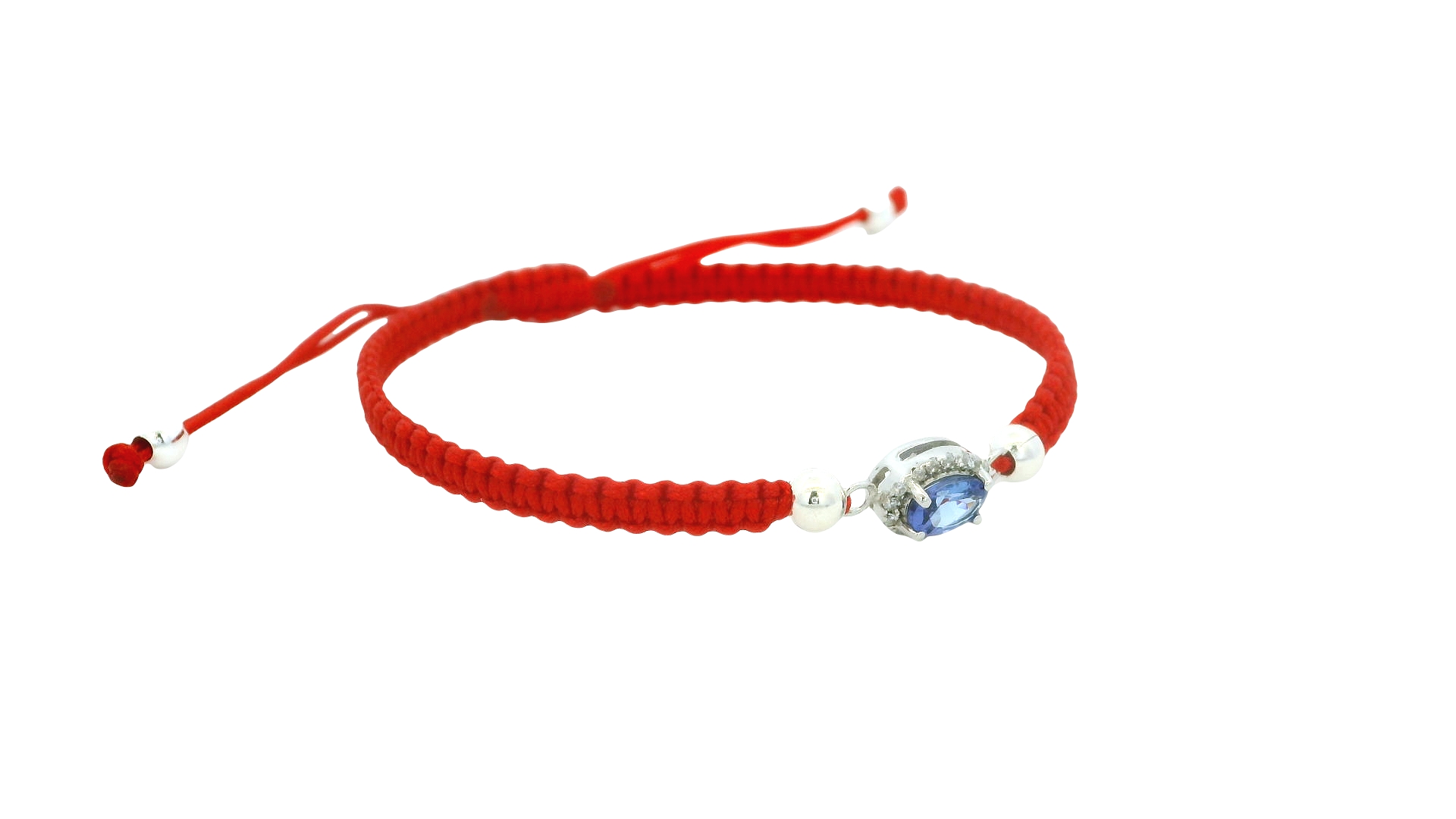 Braided Tanzania Bracelet – Red / Oval Gem