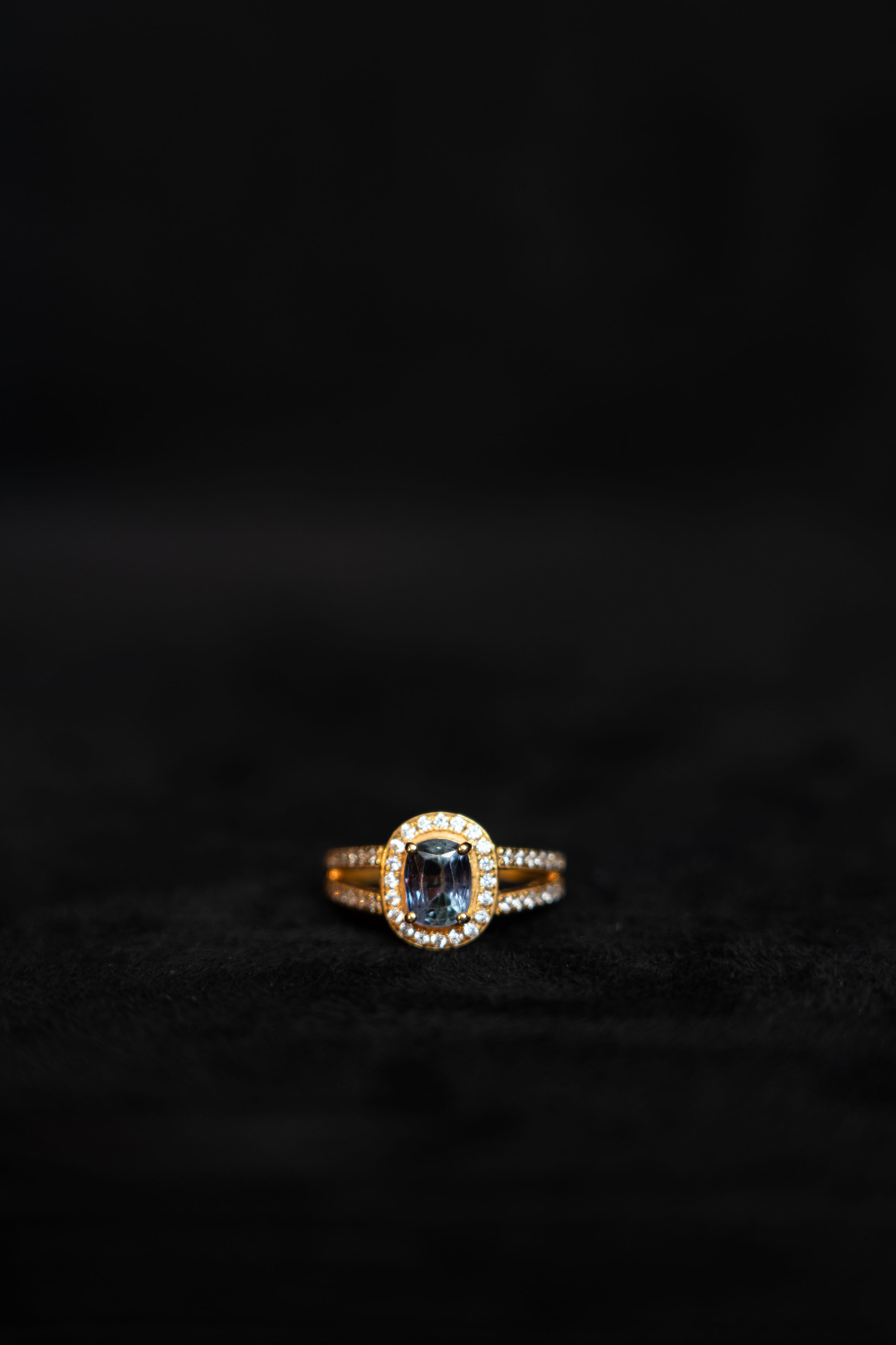 The Yellow Gold and Tanzanite Ring 