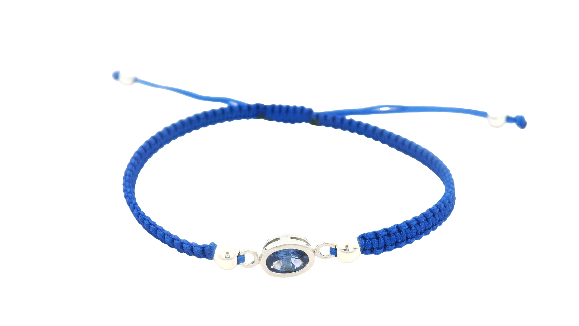 Braided Tanzania Bracelet – Blue / Oval Gem